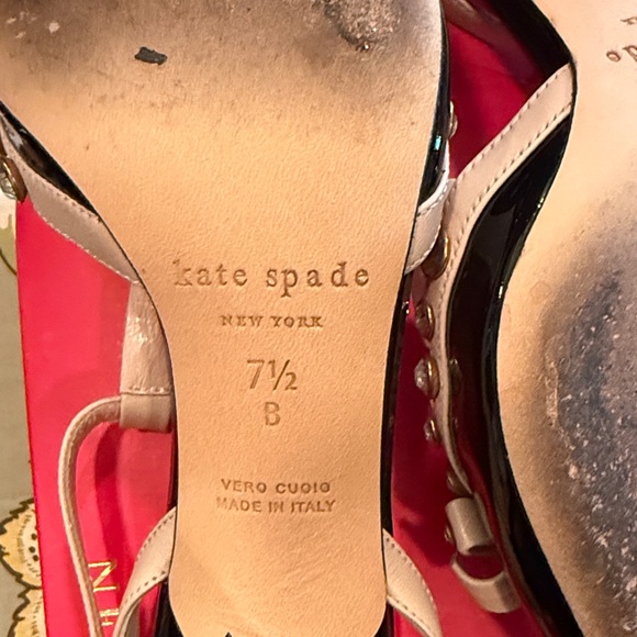 Kate Spade Black and Tan Studded Heels - Picture 7 of 8